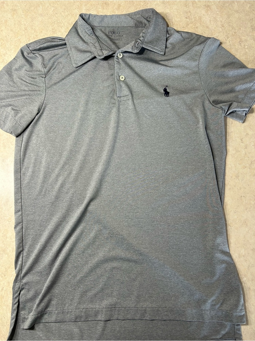 Men’s Small Polo Ralph Lauren Performance Gray Short Sleeve Polo Shirt